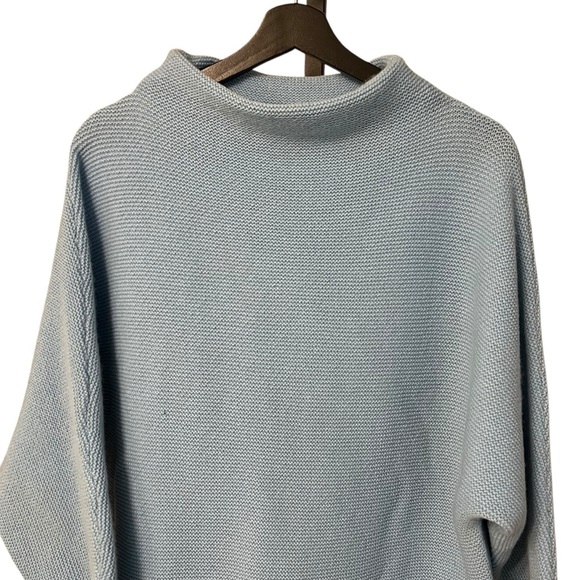 The Reset Funnel Neck Sweater Tiffany Blue S/M Feminine Minimalist Contemporary - Picture 3 of 8